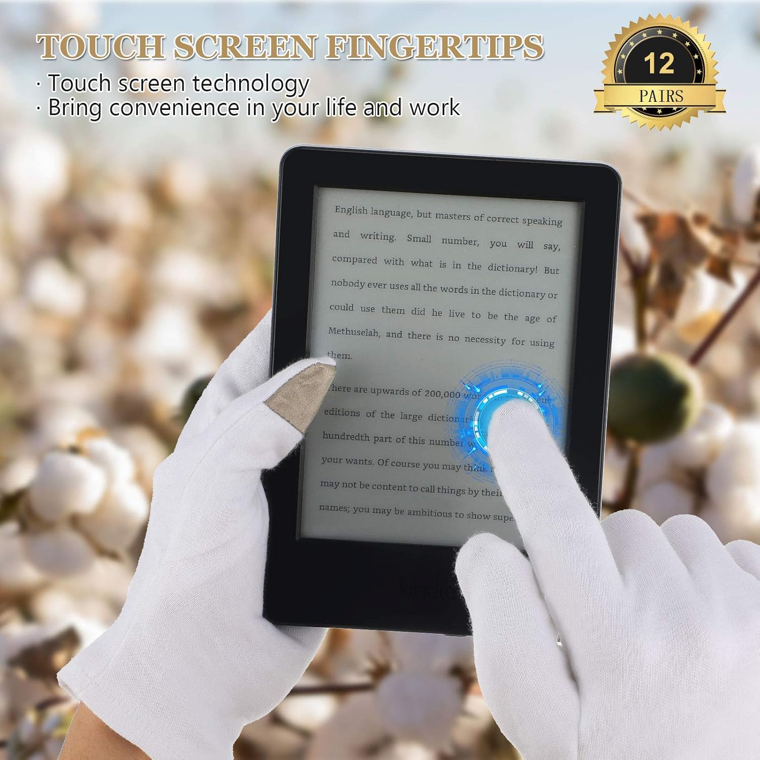 10 Pairs Touchscreen Moisturizing Gloves for Dry Hands, White Gloves Overnight, Moisturizing Gloves SPA Gloves Soft Working Gloves for Men and Women : Beauty