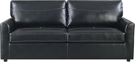 Amazon Com Emerald Home Slumber Black Sleeper Sofa With Faux