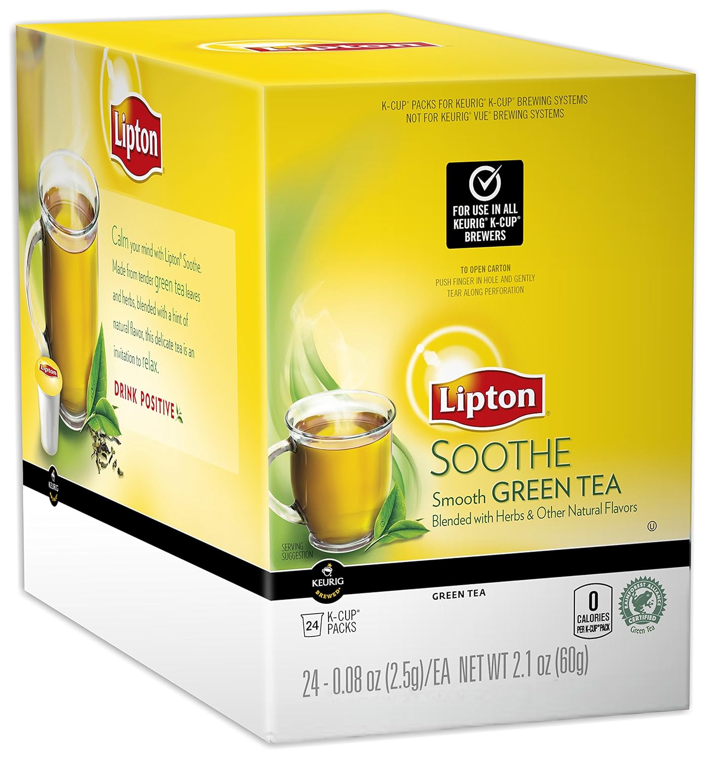 Lipton Green Tea KCup Soothe/Enlighten, Smooth Green Tea