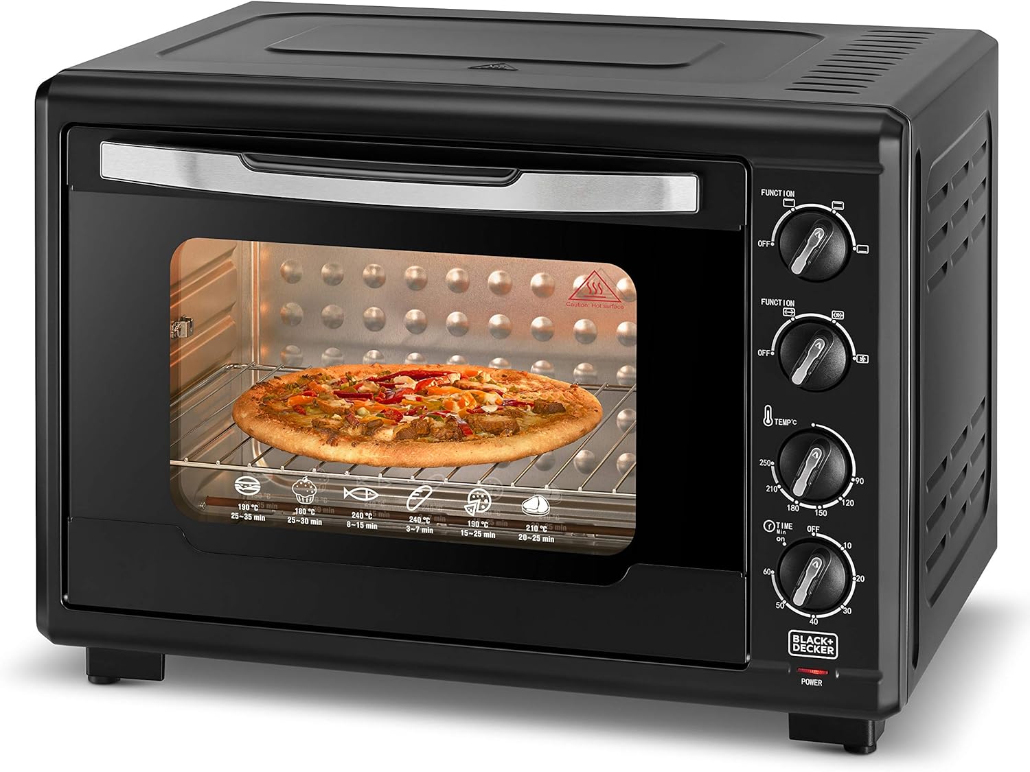 Black+Decker 55L Double Glass Multifunction Toaster Oven with Rotisserie for Toasting/ Baking