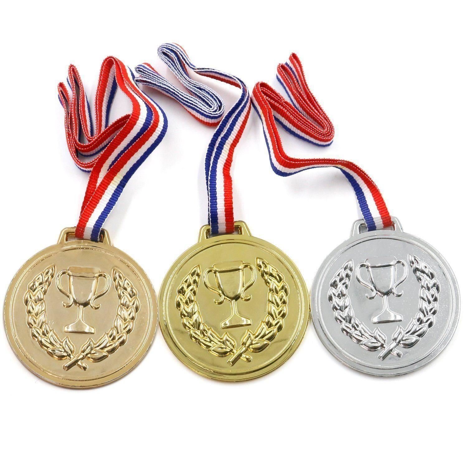 Henbrandt 10 Packs Of Prize School Award Sports Day Olympics Gold Silver Bronze Winner Plastic Medals