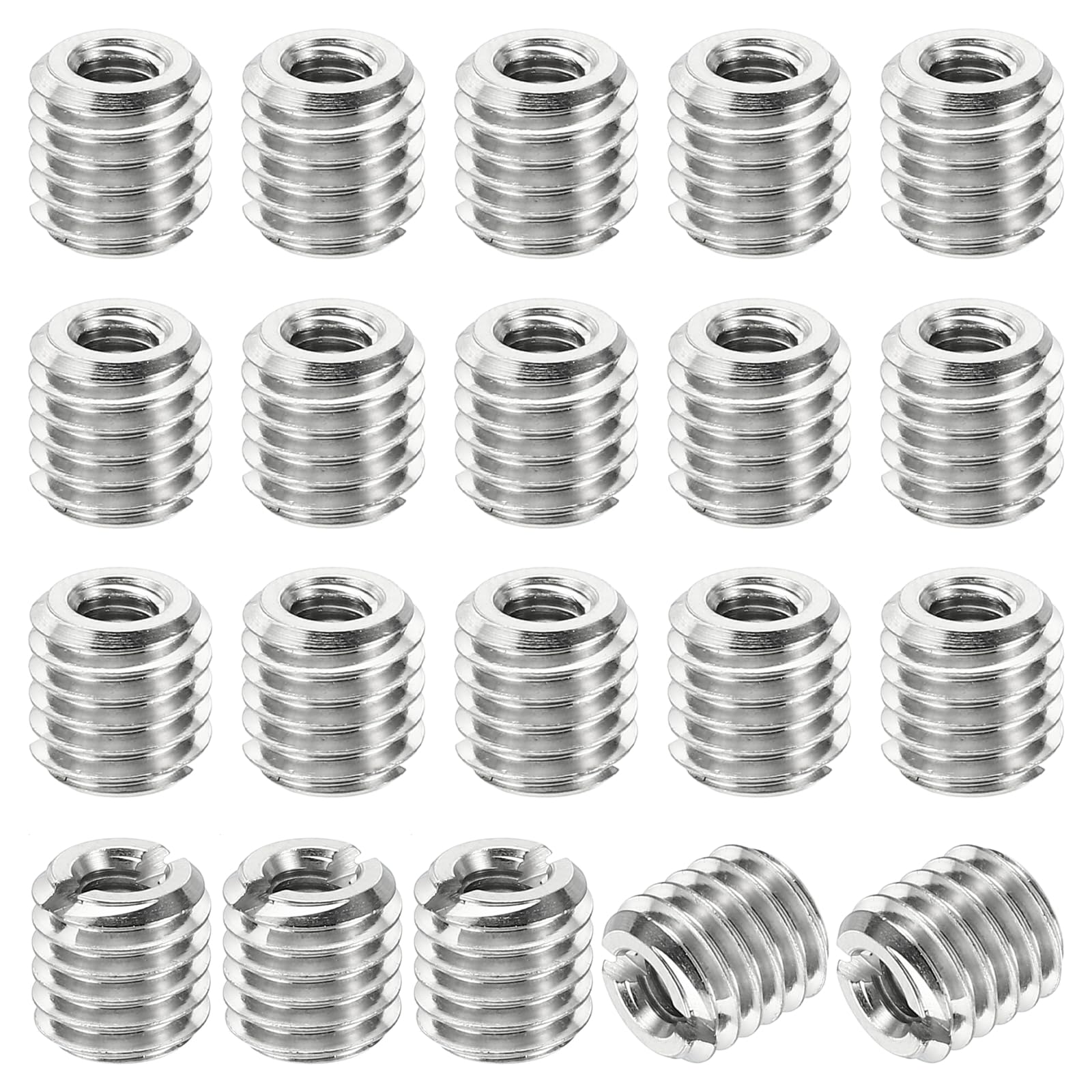 PATIKIL Thread Adapters Sleeve Reducing Nut, 20 Pcs M8x1.25 Male to M4x0.7 Female Repairing Insert Nut Screw Reducer Stainless Steel Fastener 8mm