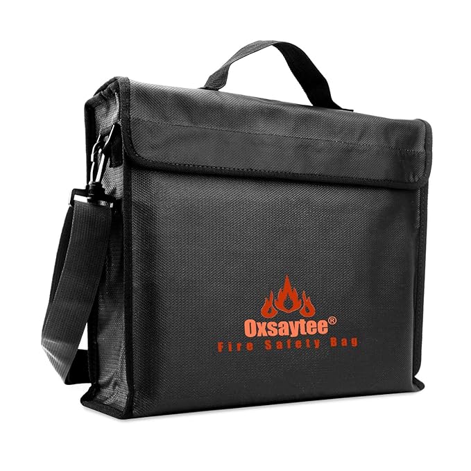 Fireproof Document Bag, 15 * 11 * 3" Large Fire and Water Resistant
