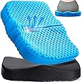 Thicker Gel Seat Cushion, Seat Cushion for Office Chair Big, Gel Chair Cushion, Gel Cushion for Wheelchair Soft, Gel Car Seat Cushion Breathable, Seat Cushion for Hip Pain for Long Sitting (Blue)