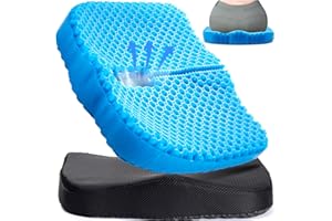 ANZENG Thicker Gel Seat Cushion, Seat Cushion for Office Chair Big, Gel Chair Cushion, Gel Cushion for Wheelchair Soft, Gel Car Seat Cushion Breathable, Seat Cushion for Hip Pain for Long Sitting (Blue)