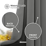 Deconovo Blackout Curtain 52x72 Eyelet Thermal Insulated Light Grey 1 Panel view 3