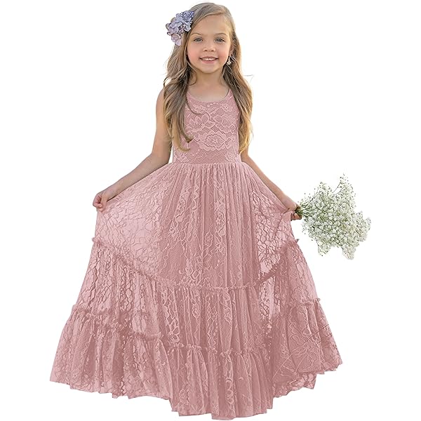 Amazon.com: LalaMira Flower Girl Dress Lace/Tulle Boho Toddler Dresses  Ruffle Girl Dress for Wedding Garden Party First Communion Holiday Beach  Black 6 Months: Clothing, Shoes \u0026 Jewelry