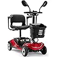 VERPAL Compact 4 Wheel Mobility Scooter with Display, Foldable Electric Scooter for Seniors and Adults, Heavy Duty Travel Model with Lights, Basket, Rearview Mirror, and Long-Lasting Extended Battery