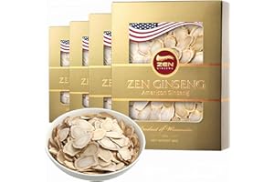 ZEN GINSENG American Wisconsin Ginseng Slices — Improved Energy, Performance, & Mental Health for Men & Women (16 Oz)