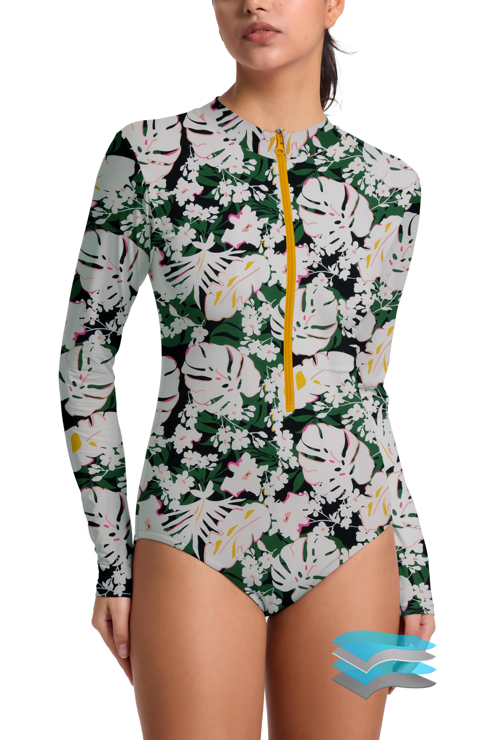Photo 1 of Beautikini Period Swimwear for Teens Long Sleeve One Piece Swimsuit UPF50+ Rash Guard Bathing Suit for Girls,Women Floral