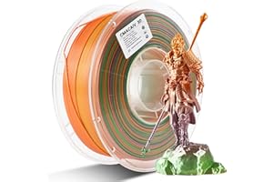 CMACAIV 2025 Upgrade PLA 3D Printer Filament, Rainbow Macaron PLA 1.75mm, Shiny Multi Color Change Filament 3D Printing PLA Filament for Most FDM 3D Printer, +/-0.02mm, 1kg/2.2lb