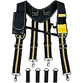 Cedriany Tool Belt Suspenders for Work Belt Suspenders Heavy Duty Padded with Attachment Loops for Men