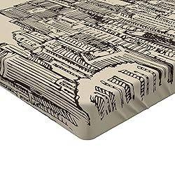Lunarable City Fitted Sheet, Hong Kong Sketch Drawn
