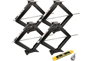 PEAKTOW 5000 lb. 24" RV Trailer Stabilizer Leveling Scissor Jack with Socket & Magnetic Level 4PK