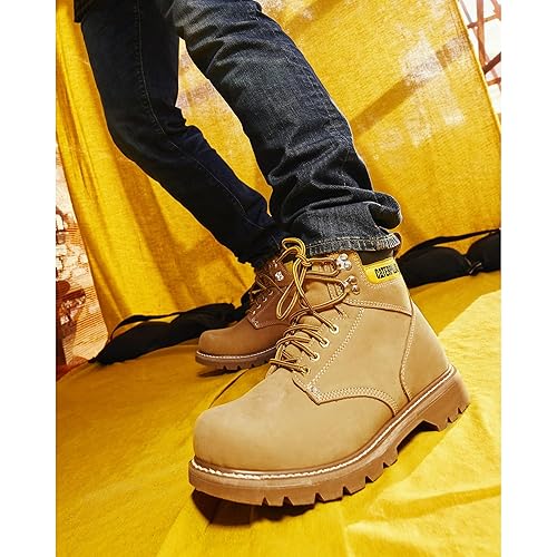 Cat Footwear Men's Second Shift Soft Toe Work Boot, Honey, in