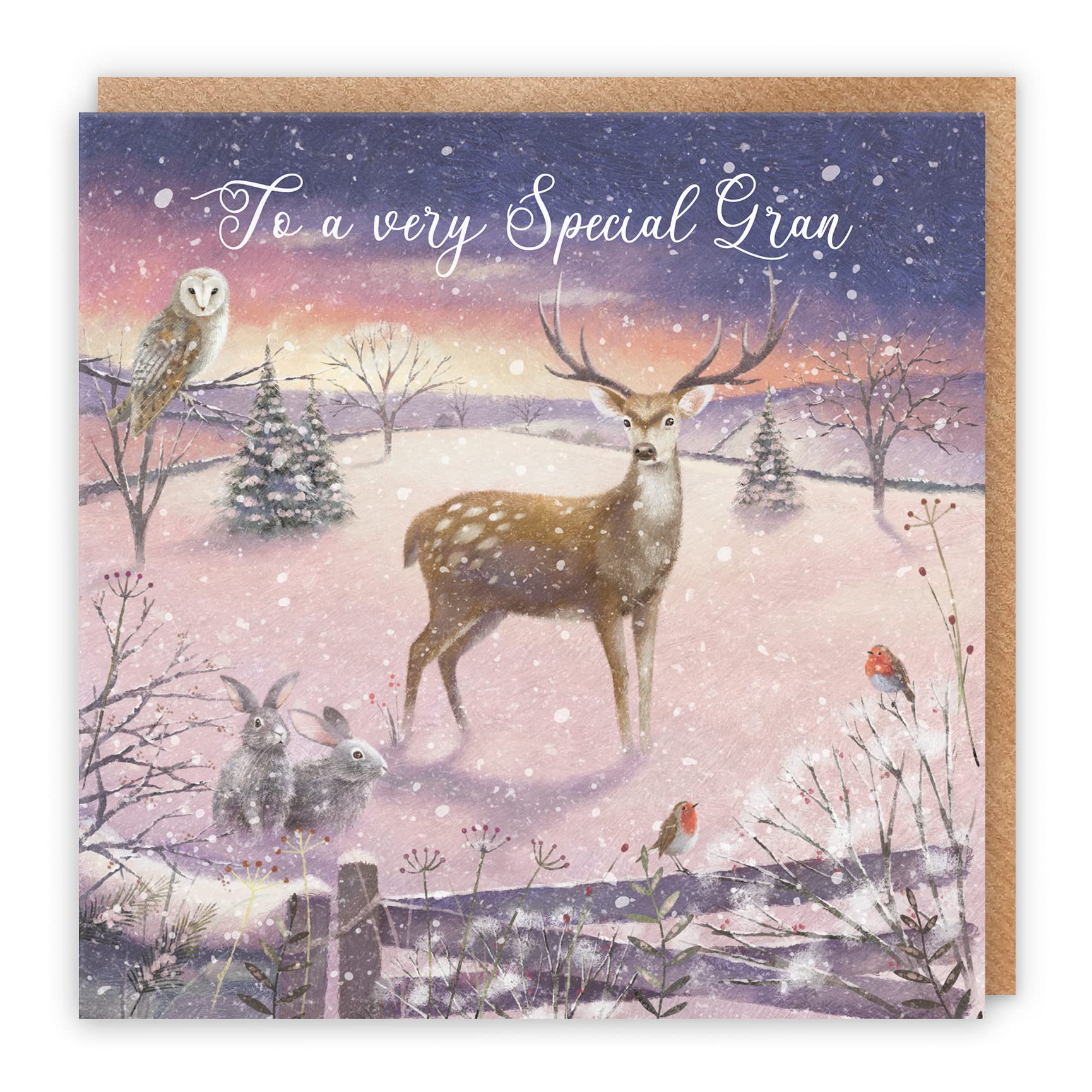 Hunts England - Gran Christmas Card - 'The Stag' - To A Very Special Gran - Card - Milo's Gallery Collection - Christmas Wording Inside