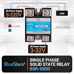 BlueStars Pack of 2 SSR-25DD Solid State Relay DC