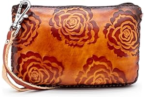 XYC INNOVATION Handmade 3D Cute Animal Cartoon Leather Cowhide Coin Purse, Wallet, and Key Case - Zippered Pouches with Wristband Clutch for Easy Hand-Holding and Gift Giving New Coin Purse (classic ross brown)