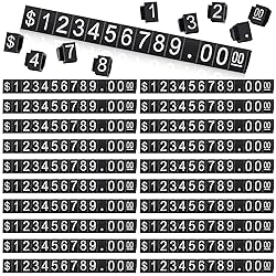 Qunclay 50 Sets Price Display Cube Number Letter