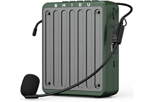SHIDU Bluetooth Voice Amplifier for Teachers, Portable Voice Amplifier with Wired Headset Microphone,Mini Personal Rechargeable PA System for Classroom,Tour Guides, Speaking, Meetings,Yoga-M200(Green)