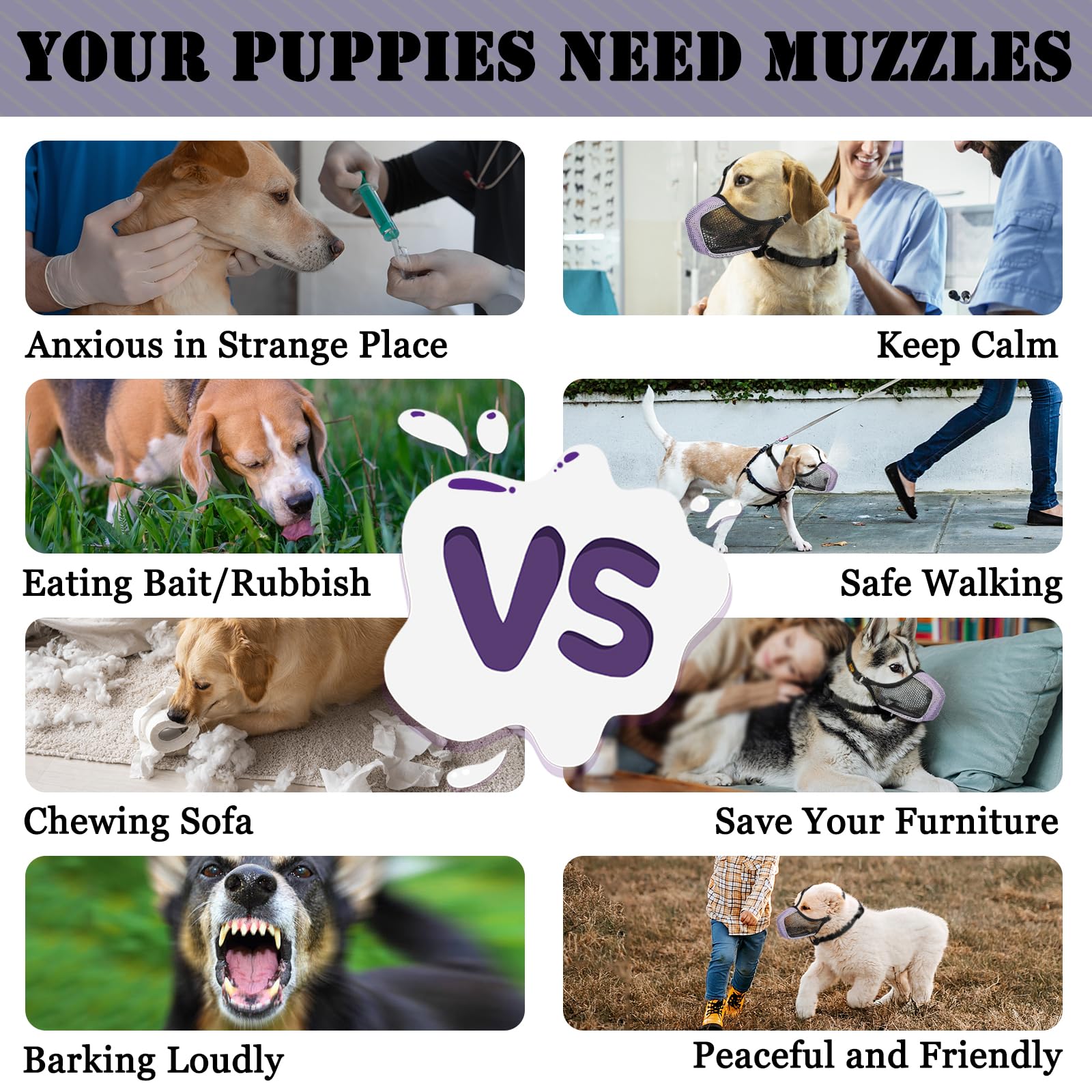 Mayerzon Dog Muzzle, Mesh Soft Muzzle for Large