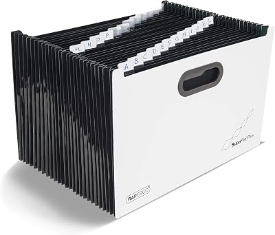 Rapesco SupaFile Plus 26-Section A4+ Desktop Expanding File Organizer White