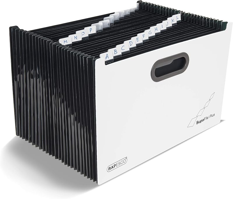 Rapesco SupaFile Plus 26-Section A4+ Desktop Expanding File Organizer White