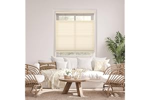 DEZ FURNISHINGS Cordless 1.5" Light Filtering Top Down Bottom Up Cellular Shade, 35" W x 72" H, Ivory