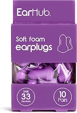 EarHub Sleepwell Soft Foam Earplugs 33dB Purple 10 Pairs Noise Reduction
