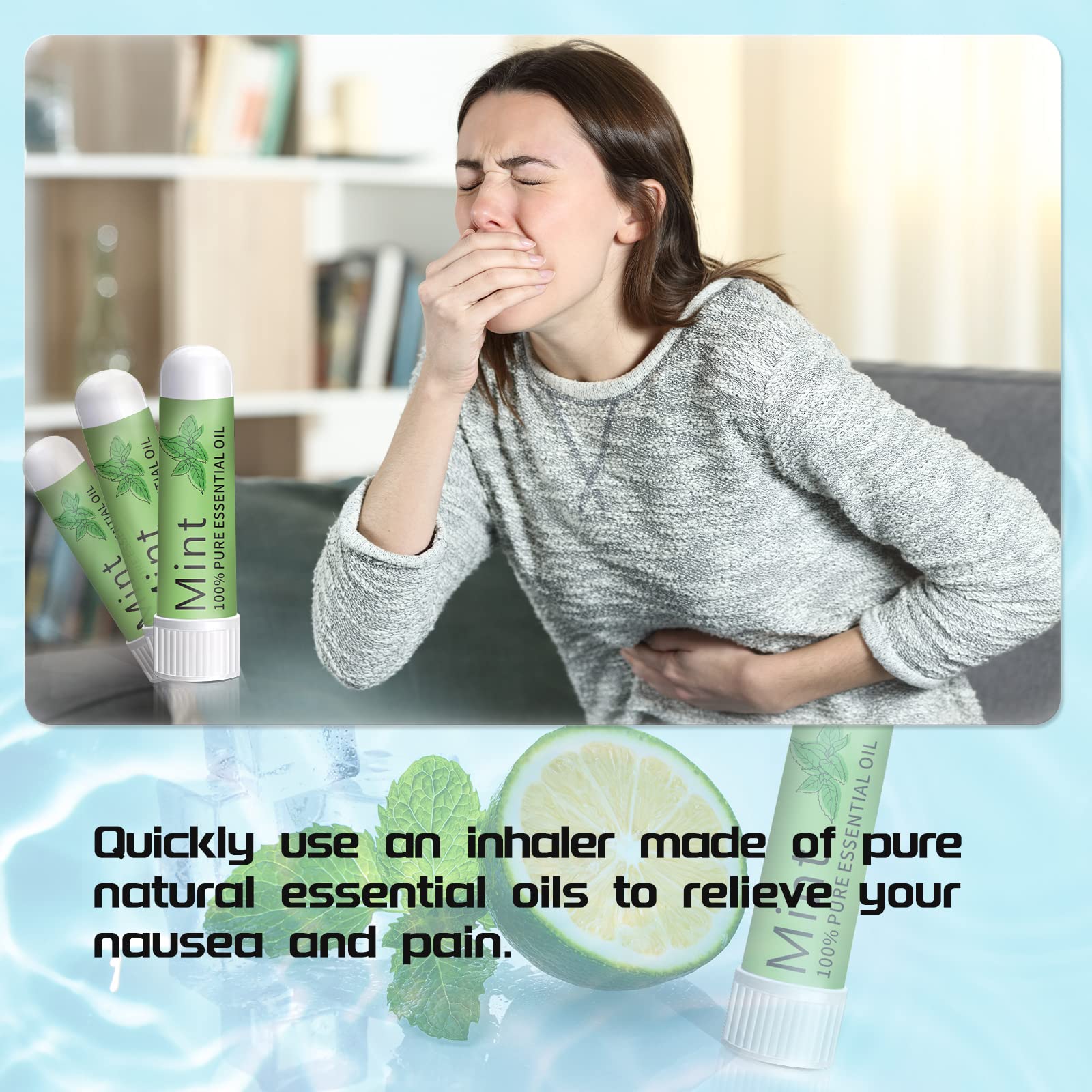 Hion Nausea Relief Inhaler-Mint, 100% Natural Essential Oils Inhalers