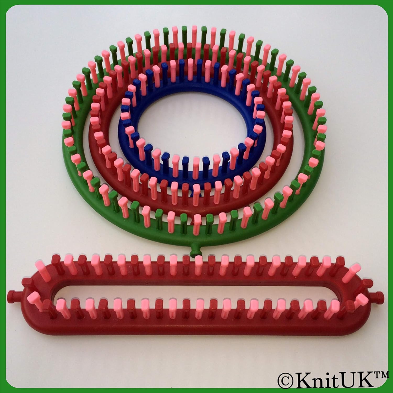 thumbnail image 2 of Red Knitting Loom With 26 Pegs + 26 Extra-pegs In UK | KnitUK 2 of 11