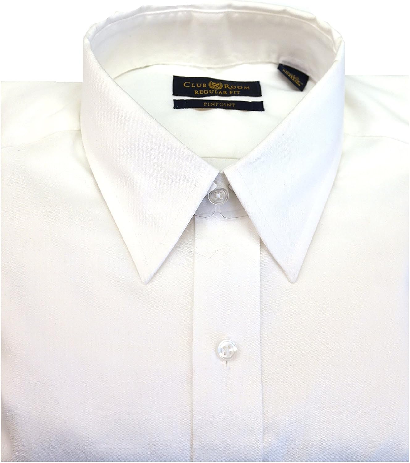Club Room Mens Regular Fit Pinpoint Dress Shirt 14.5 32/33 White at
