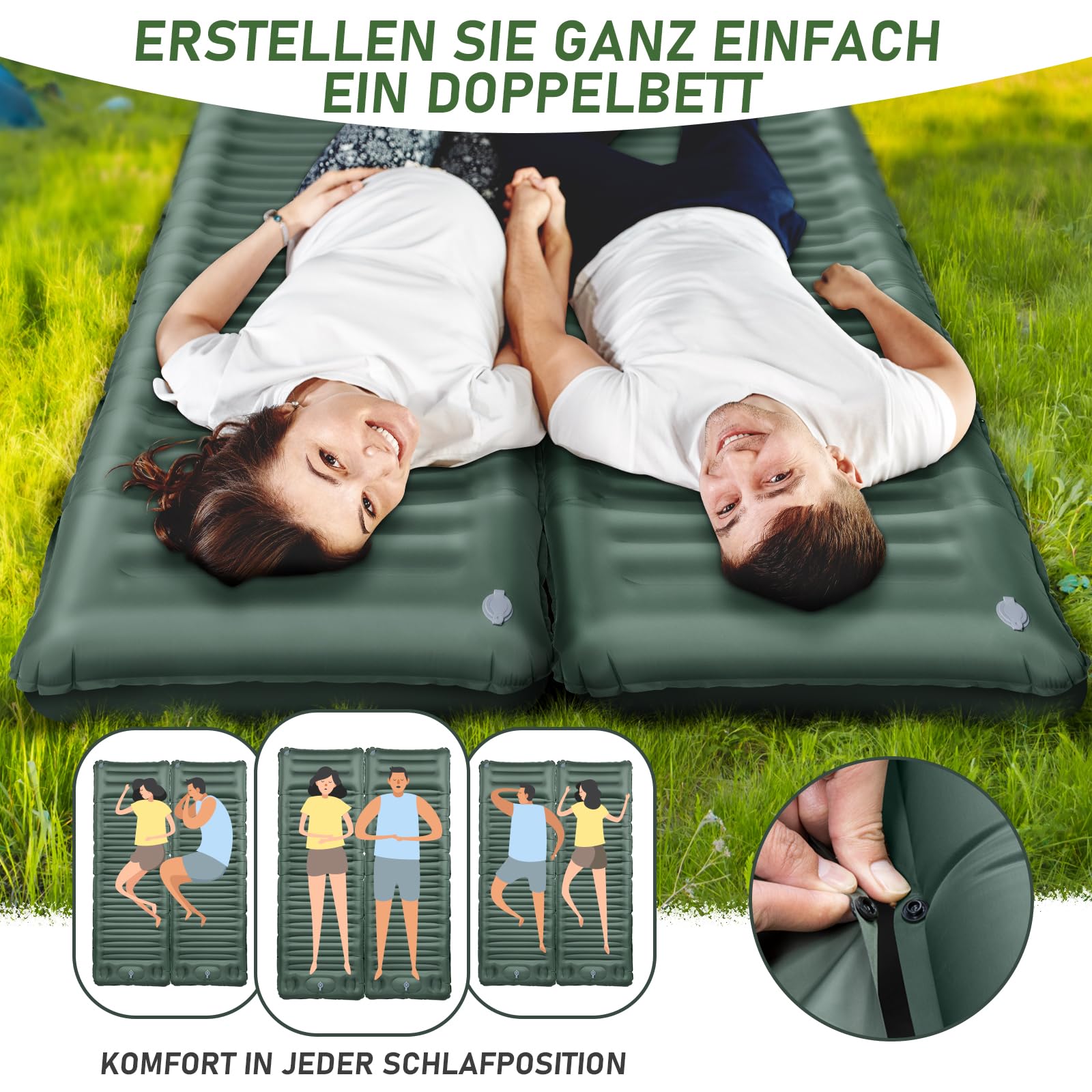 Isomatte Camping, 12CM Ultradicke Camping Luftmatratze mit Fußpumpe 6