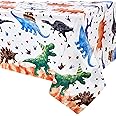 Watercolor Dinosaur Party Tablecloth - 4 Pack 54'' x 108'' Dinosaur Party Supplies for Kids Boys Dino Theme Birthday Party Decoration Dinosaur Printed Rectangular Plastic Disposable Table Cover