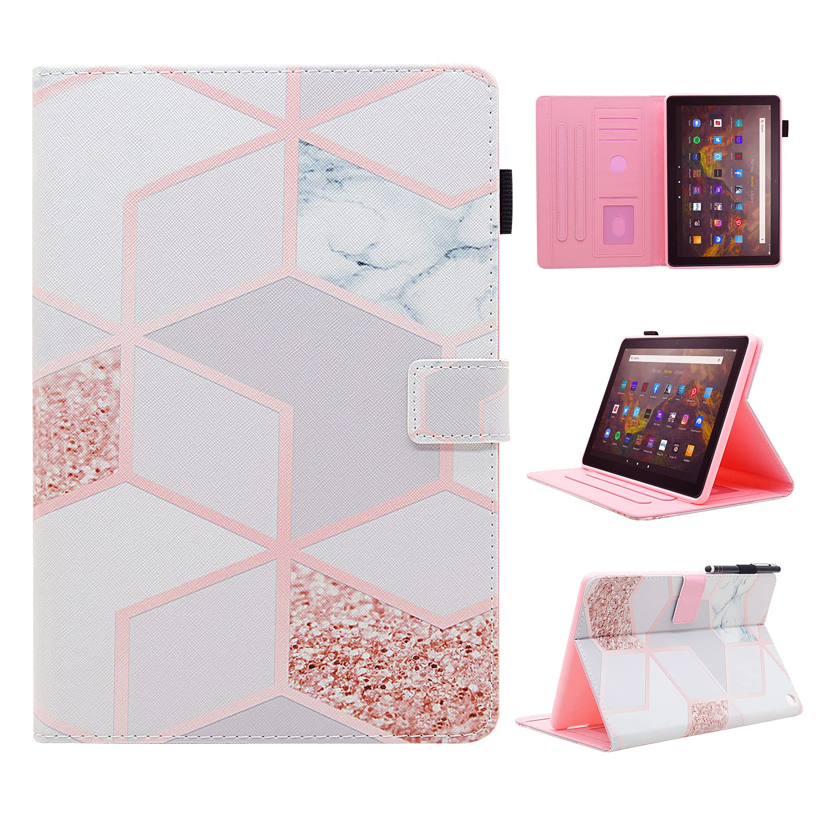 BYCeKe for iPad 9th / 8th / 7th Generation Case (10.2-inch, 2021/2020/2019) iPad Cover 9th Generation iPad 10.2 Case, Smart Shell Stand with Auto Sleep/Wake for iPad Air 3rd Generation Cover, Marble