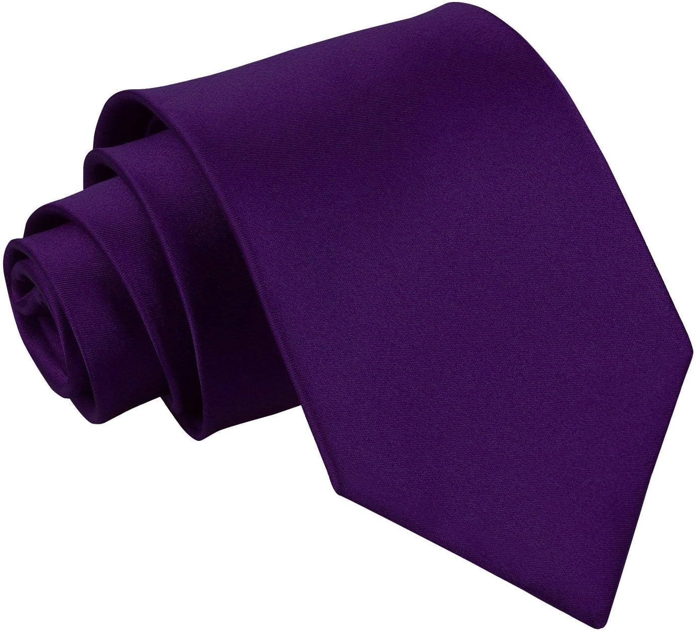 DQTMen Plain Glossy Satin Polyester Wedding Classic Neck Tie