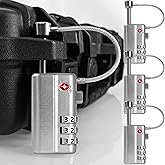 UPGRADED LAFENLIN Gun Case Lock - Adjustable Alloy Handle, TSA Approved Gun Safe Locks, High Security Cable Gun Locks, Secure Code Locks for Gun Case, Firearm Case, Toolbox, Travel Luggage, Silver -4P