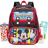 Disney Mickey Mouse Mini Backpack for Kids - Bundle with 12" Small Bag for Boys Plus Water Bottle, Stickers | Mickey Mouse Backpack Purse for Kids, Toddlers.