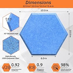 DEKIRU 18 Pack Hexagon Acoustic Panels Sound