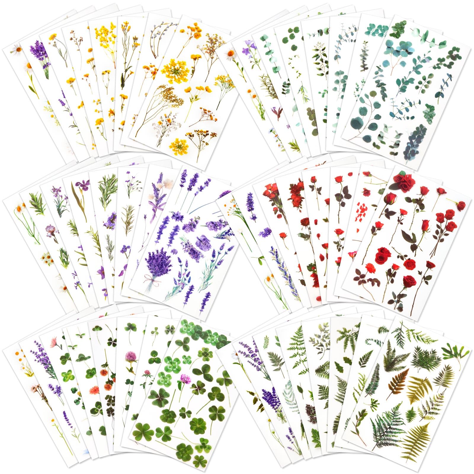 Photo 1 of 722 Pieces Pressed Flower Stickers for Crafts (Assorted 722 Pieces,48 Sheets) Flower Sticker for Crafts for Resin Dried Floral Sticker Cute Scrapbook Craft Stickers for DIY Journal Notebook