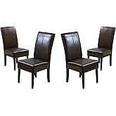 Christopher Knight Home Pertica T-Stitch Leather Dining Chairs, 4-Pcs Set, Chocolate Brown
