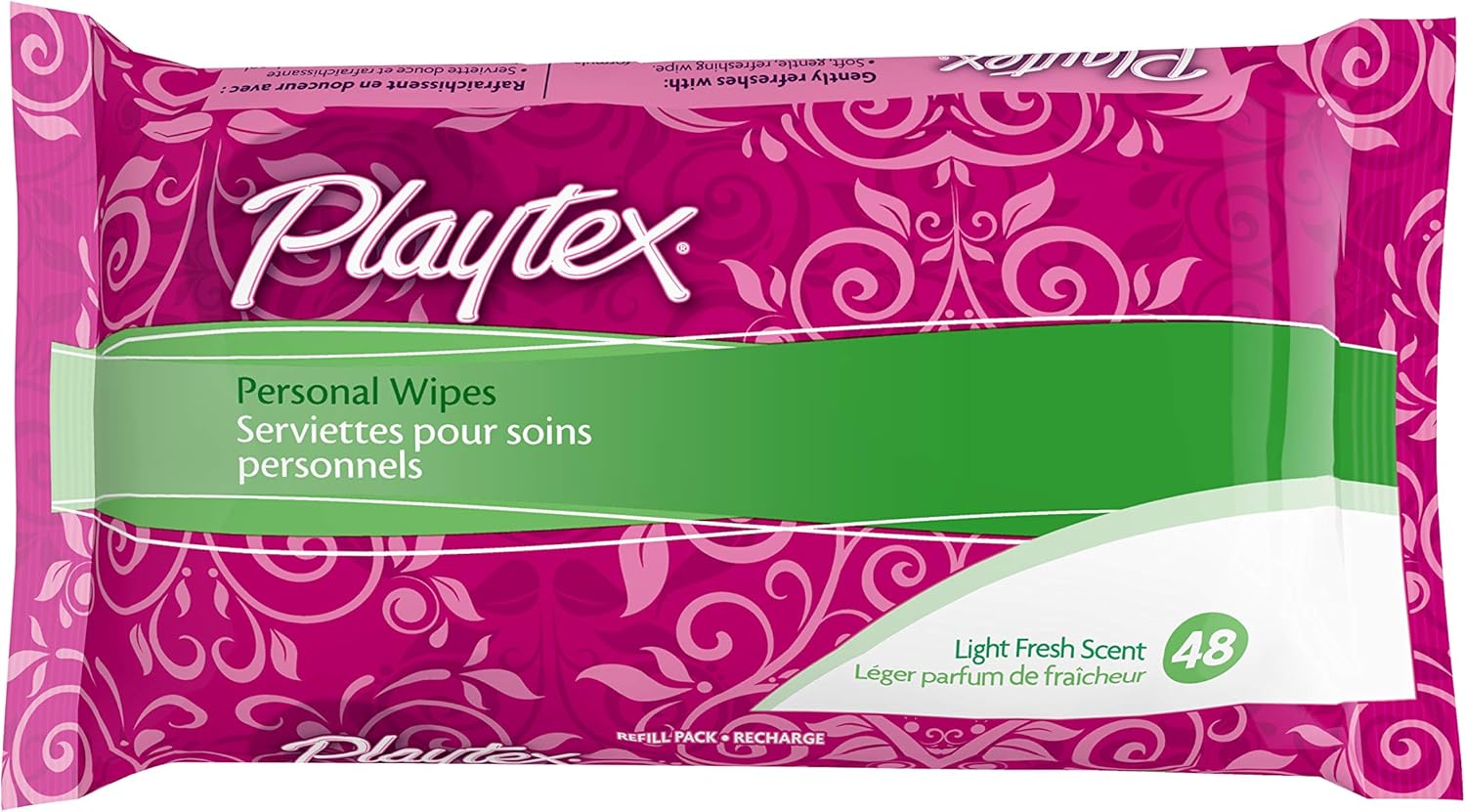 Playtex Personal Cleansing Cloths Refill Pack, Fresh Scent, 48-Count Package (Pack of 3): Health & Personal Care