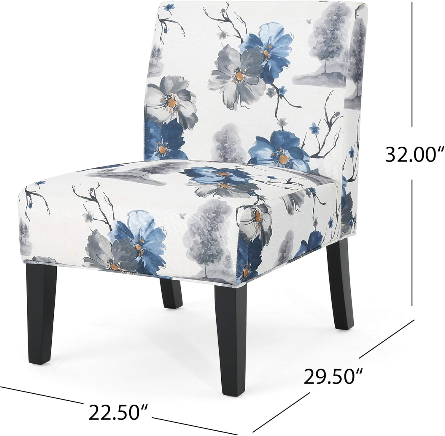 Christopher Knight Home Kendal Traditional Fabric Accent Chair, Print, Matte Black: Furniture & Decor