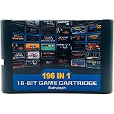 Retrotech 196 In 1 V2 Multi Game Cartridge For Sega Genesis Console - Includes Retrotech Printed Instructions
