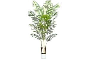 HZXGCP Artificial Palm Tree 5ft,Tall Faux Plant for Decor Indoor with 16 Trunks - The Perfect Indoor Silk Floor Plant for Hom