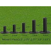 FINGER TEN Golf Rubber Tees Driving Range Value 5 Pack, Same Sizes or Mixed Sizes for Practice Mat Black White Muiti Color