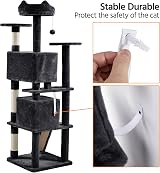 Yaheetech 178cm Multi-Level Cat Tree with 2 Condos 3 Scratching Posts view 9