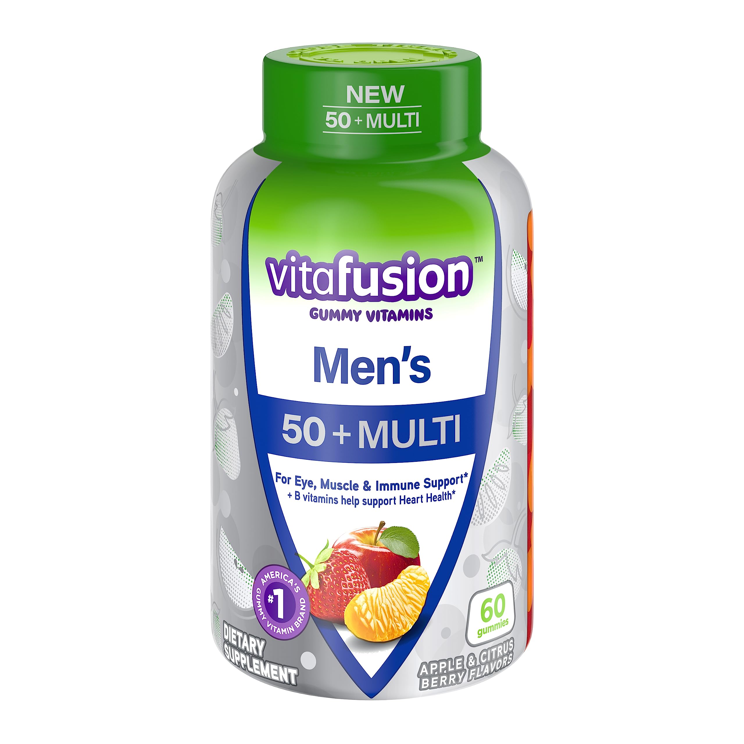 Vitafusion Fiber Well Sugar Free Fiber Supplement 90 Count Men's 50+ Multi Daily Support Supplement 60 Count