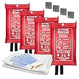 Fire Blanket 4 Pack for Home and Kitchen,4 Pack