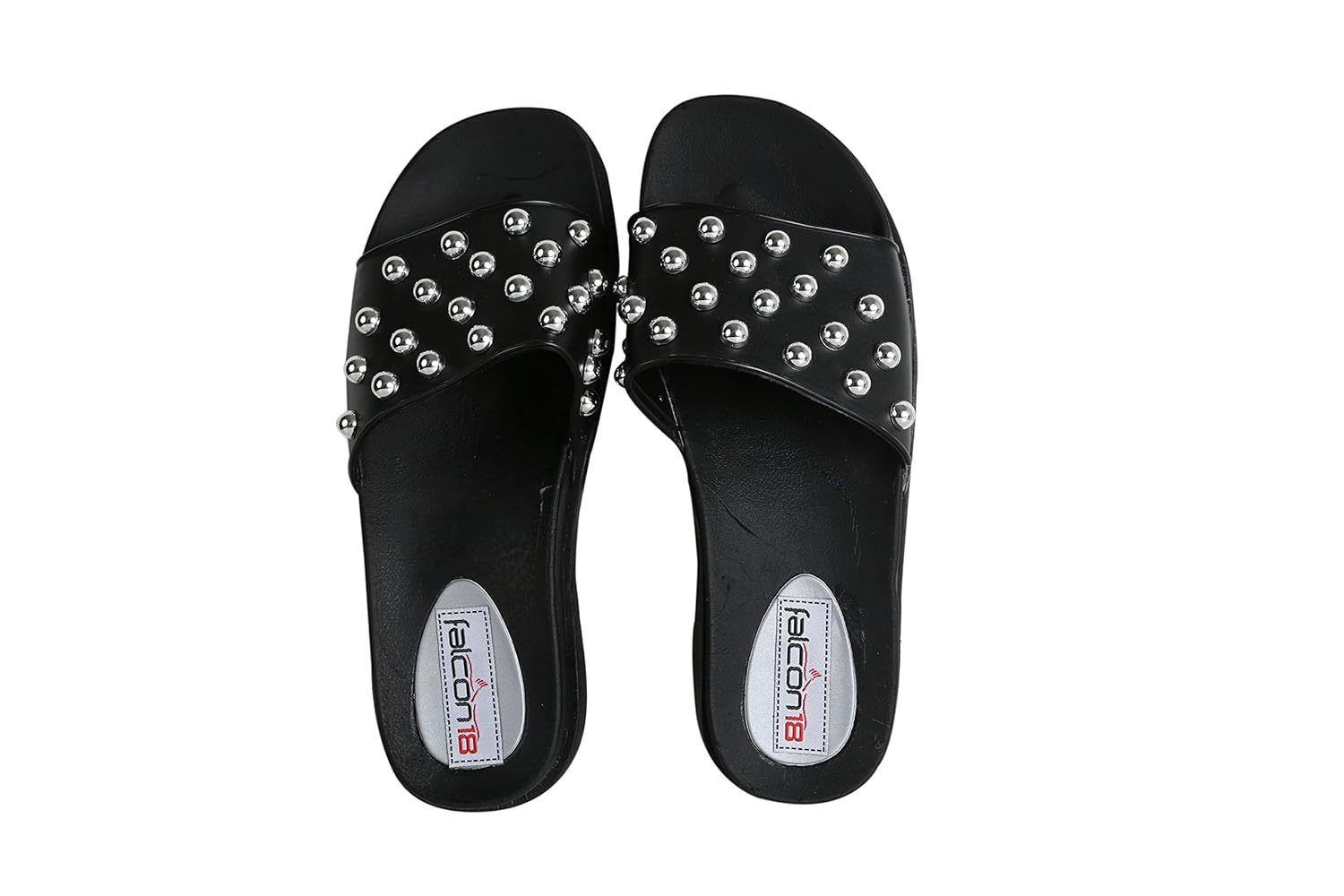 falcon18 women's trendy beads causal comfortable 1.5 inches platform and slippers